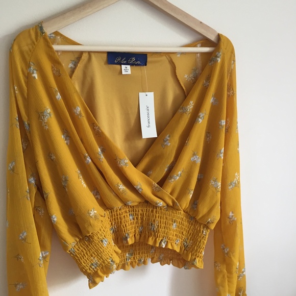 FRANCESCA'S Blue Rain Coachella Boho Crop Top NWT - Picture 3 of 10